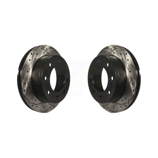 Drill Slot Brake Rotor Rear Pair For Chevrolet GMC Sierra 2500 HD Silverado 3500
