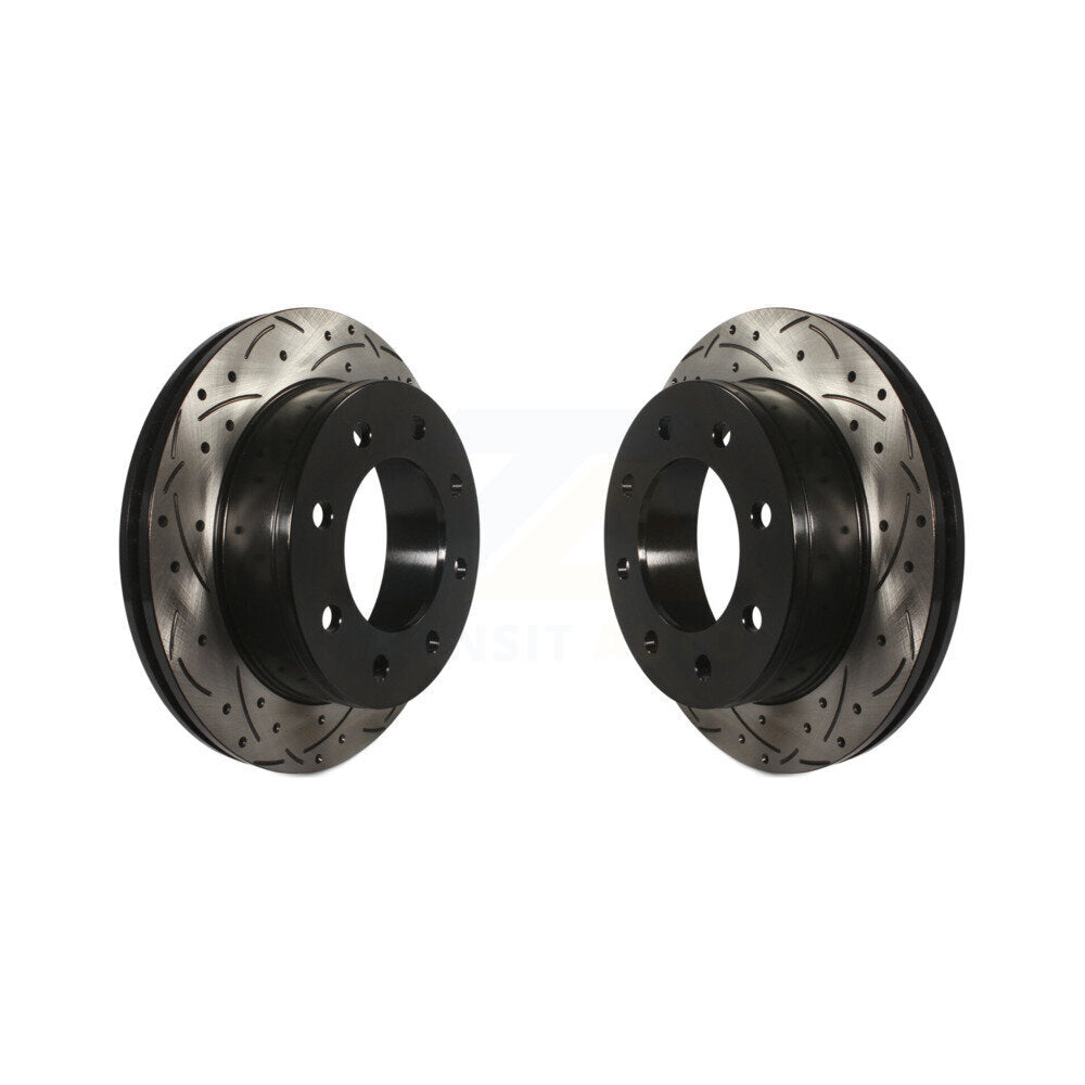 Drill Slot Disc Brake Rotor Rear Pair For GMC Chevrolet Savana 3500 2500 Express