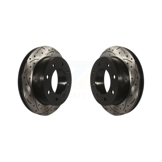 Drill Slot Disc Brake Rotor Rear Pair For GMC Chevrolet Savana 3500 2500 Express