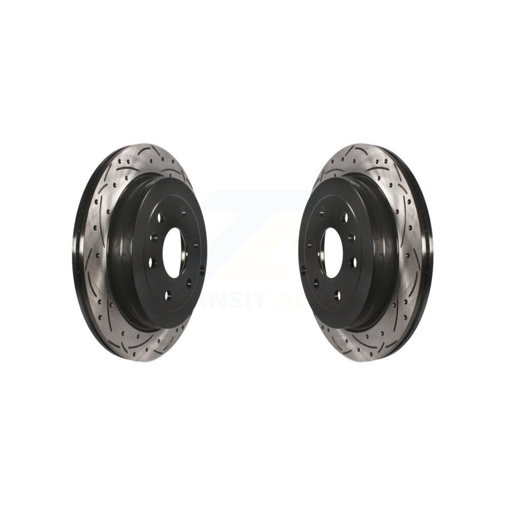Drill Slot Brake Rotor Rear Pair For GMC Acadia Buick Enclave Chevrolet Traverse