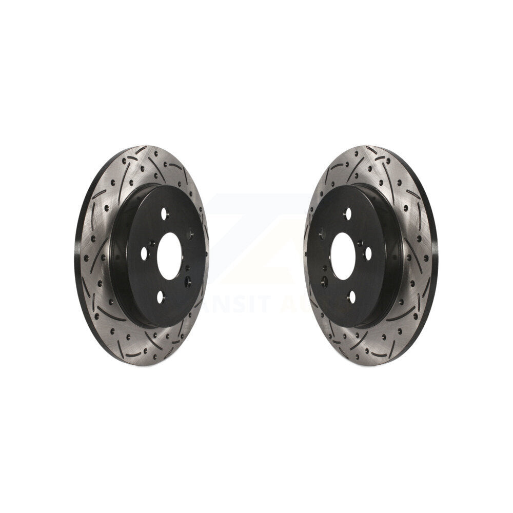 Drilled Slot Brake Rotor Rear Pair For Toyota Corolla Matrix Prius Prime Pontiac