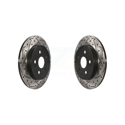Drilled Slot Brake Rotor Rear Pair For Toyota Corolla Matrix Prius Prime Pontiac
