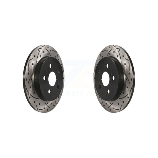 Drilled Slot Brake Rotor Rear Pair For Toyota Corolla Matrix Prius Prime Pontiac