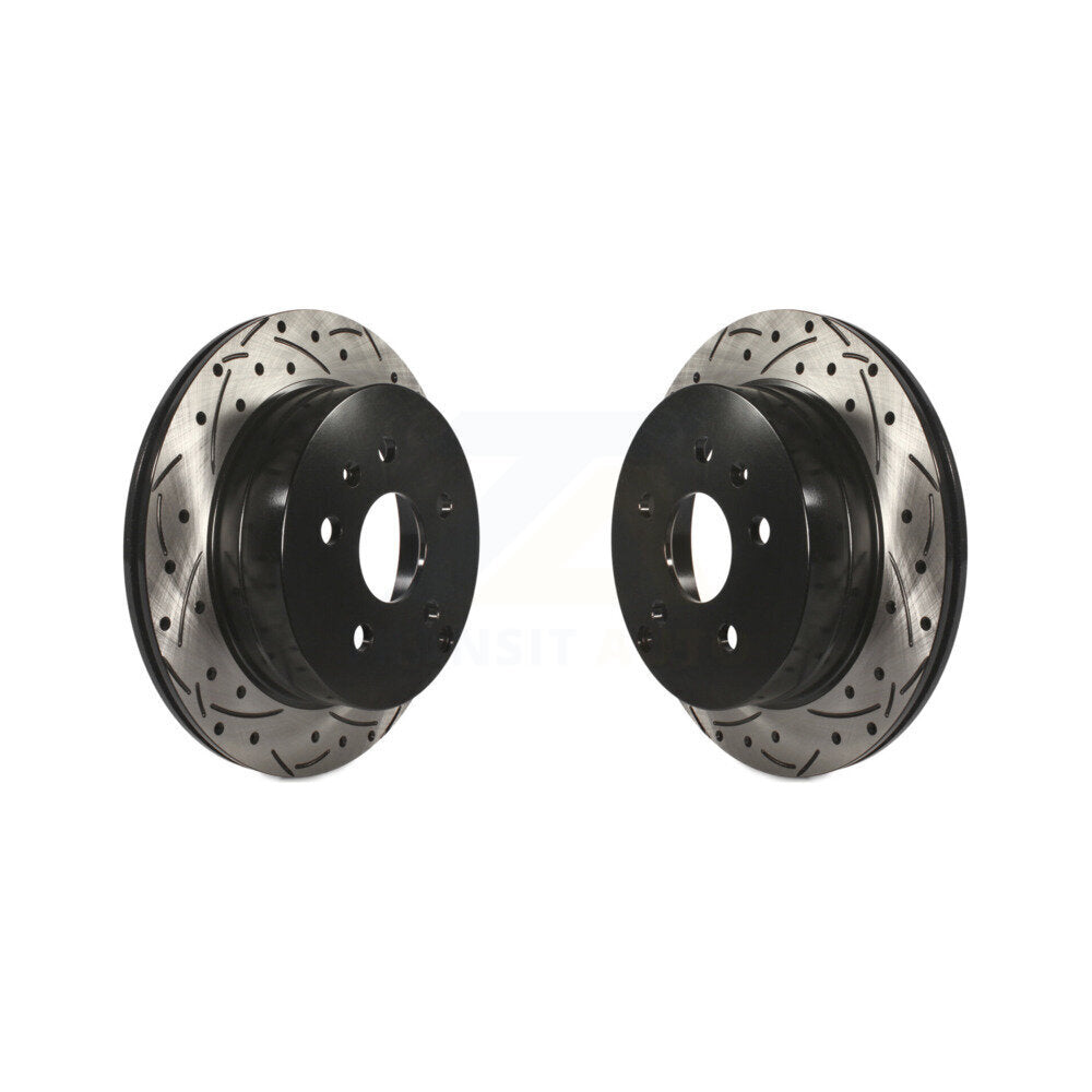 Drilled Slot Brake Rotors Rear Pair For 2010-2017 Chevrolet Equinox GMC Terrain