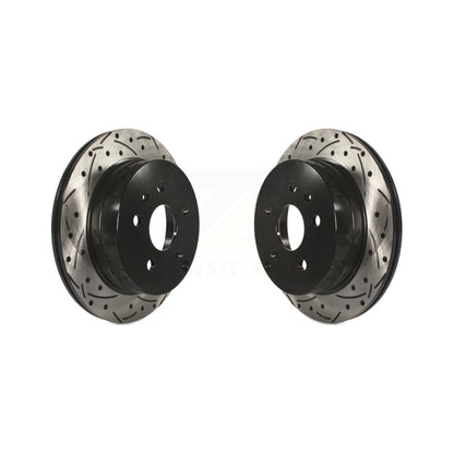 Drilled Slot Brake Rotors Rear Pair For 2010-2017 Chevrolet Equinox GMC Terrain