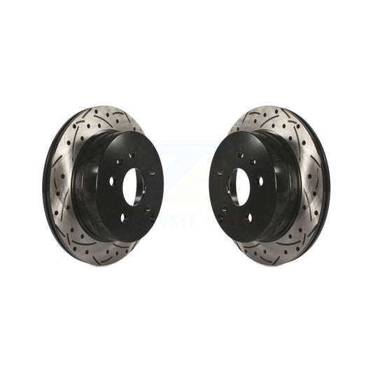 Drilled Slot Brake Rotors Rear Pair For 2010-2017 Chevrolet Equinox GMC Terrain