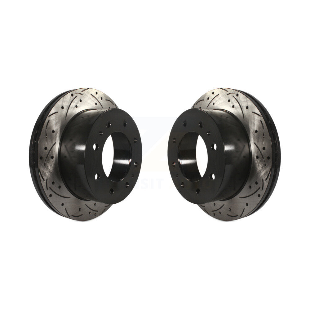 Drill Slot Brake Rotor Rear Pair For Chevrolet GMC Sierra 2500 HD Silverado 3500