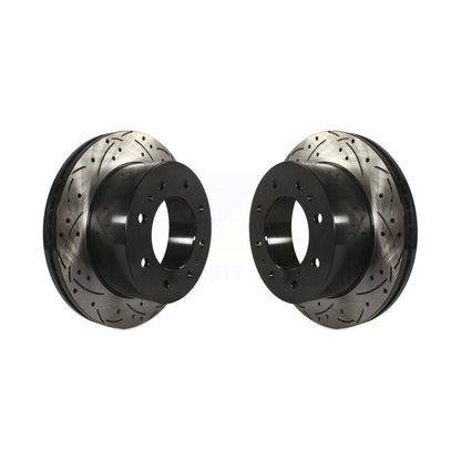 Drill Slot Brake Rotor Rear Pair For Chevrolet GMC Sierra 2500 HD Silverado 3500