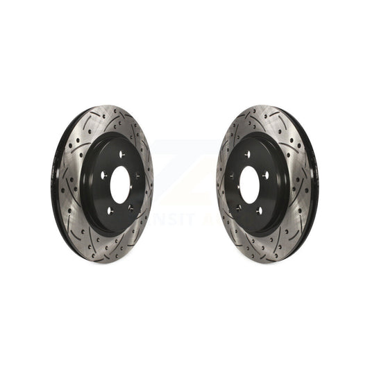 Coated Drilled Slotted Disc Brake Rotors Rear Pair For Ford Mustang