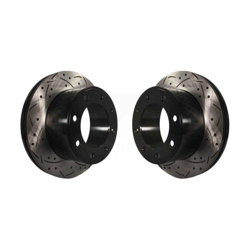 Drill Slot Disc Brake Rotors Rear Pair For 2005-2012 Ford F-350 Super Duty F-250