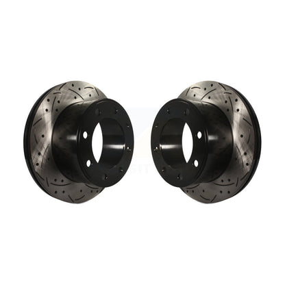 Drill Slot Disc Brake Rotors Rear Pair For 2005-2012 Ford F-350 Super Duty F-250
