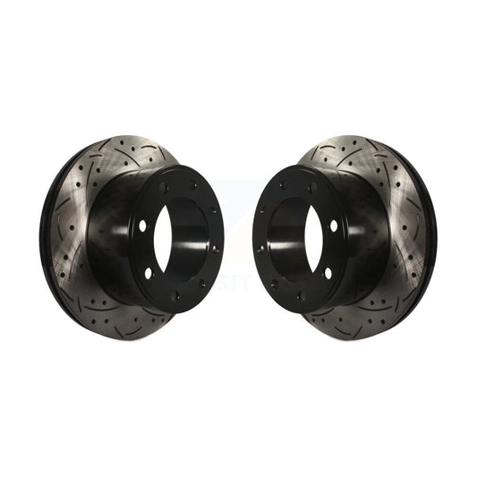 Drill Slot Disc Brake Rotors Rear Pair For 2005-2012 Ford F-350 Super Duty F-250