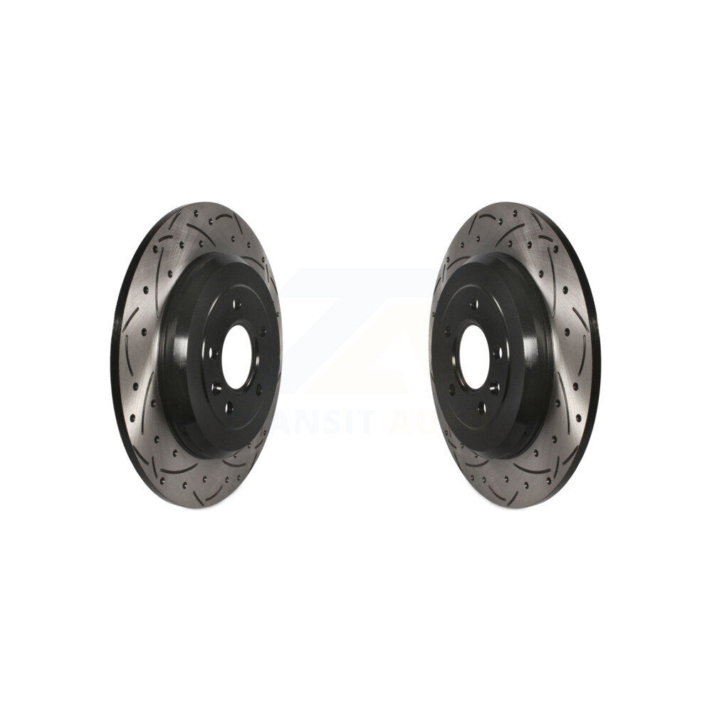 Drill Slot Brake Rotors Rear Pair For Ford Explorer Edge Flex Lincoln Taurus MKX