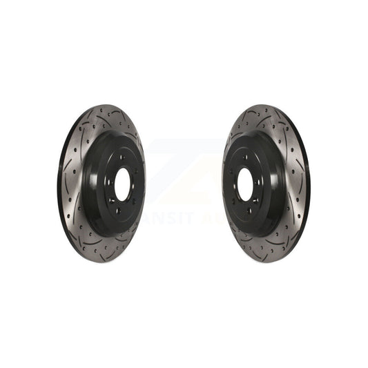 Drill Slot Brake Rotors Rear Pair For Ford Explorer Edge Flex Lincoln Taurus MKX