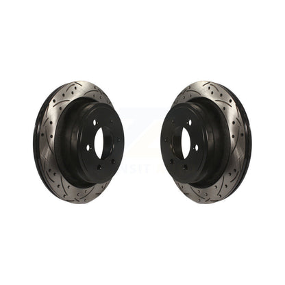 Coated Drilled Slotted Disc Brake Rotors Rear Pair For Ford F-150