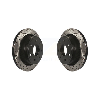 Drill Slot Disc Brake Rotor Rear Pair For 2012-2014 Ford F-150 With 7 Lug Wheels