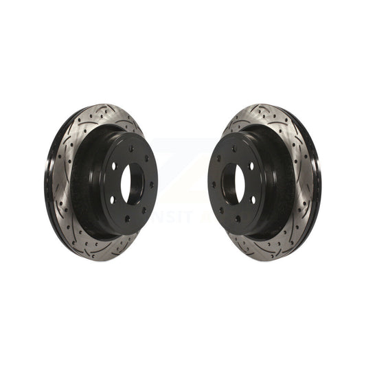 Drill Slot Disc Brake Rotor Rear Pair For 2012-2014 Ford F-150 With 7 Lug Wheels