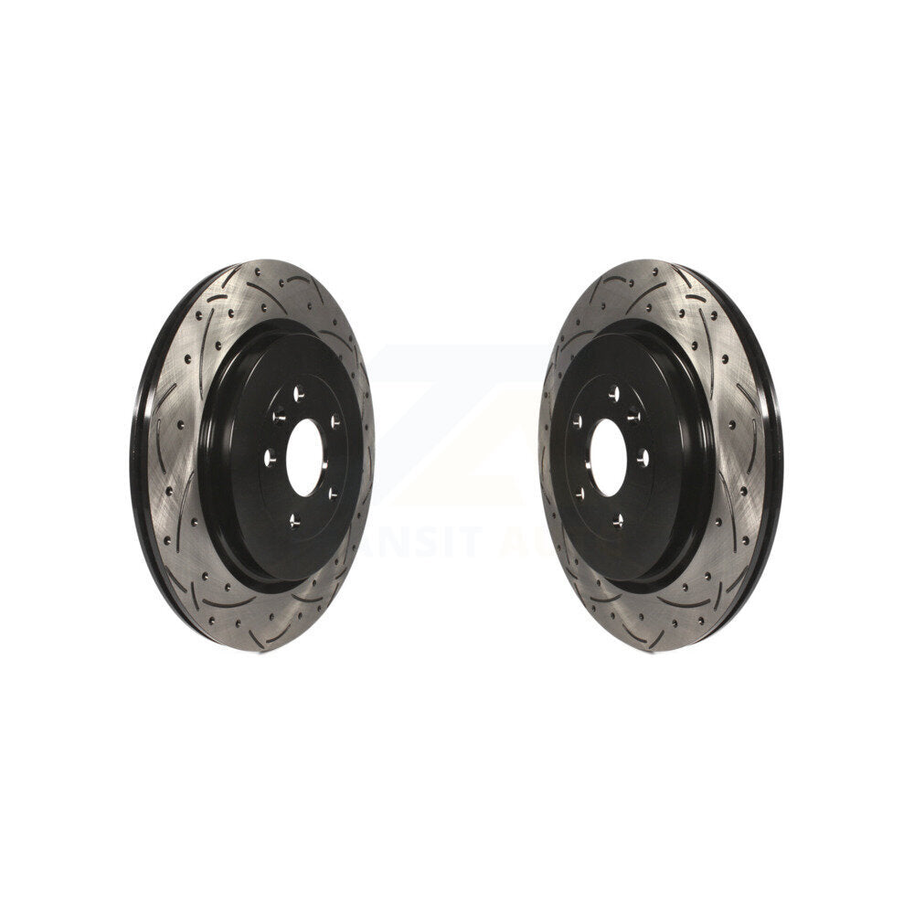 Drilled Slot Brake Rotors Rear Pair For Ford Explorer Flex Taurus Police Utility