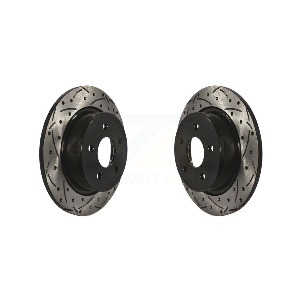 Coat Drill Slot Disc Brake Rotor Rear Pair For Ford Escape Transit Connect C-Max