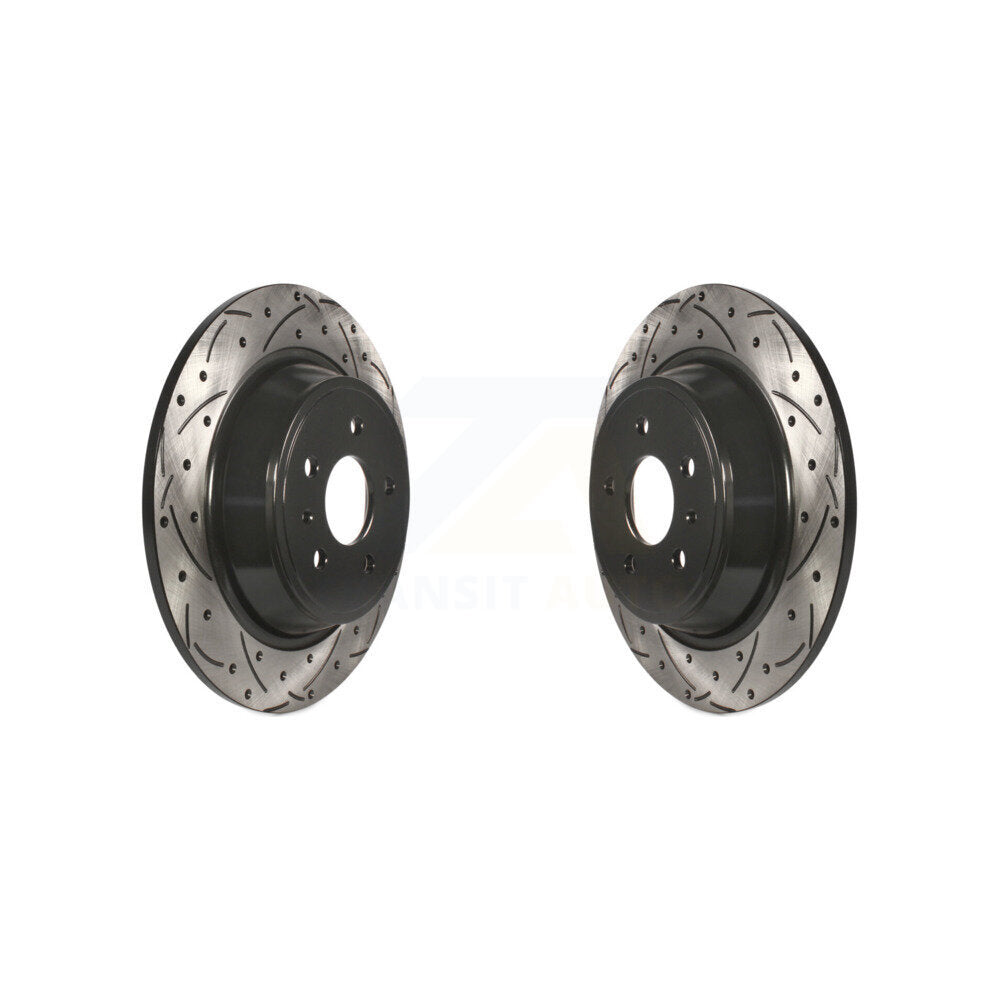 Drill Slot Disc Brake Rotor Rear Pair For Ford Escape Fusion Lincoln MKC MKX MKZ