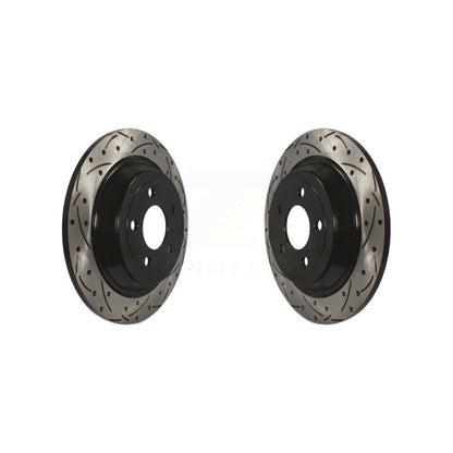Coated Drilled Slotted Disc Brake Rotors Rear Pair For Ford Mustang