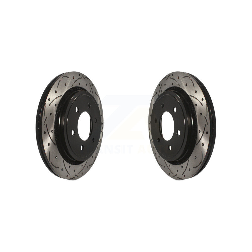 Drill Slot Disc Brake Rotor Rear Pair For Ford F-150 With Electric Parking