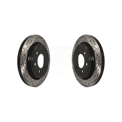 Drill Slot Disc Brake Rotor Rear Pair For Ford F-150 With Electric Parking