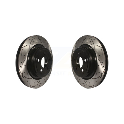 Coated Drilled Slotted Disc Brake Rotors Rear Pair For Dodge Charger Magnum