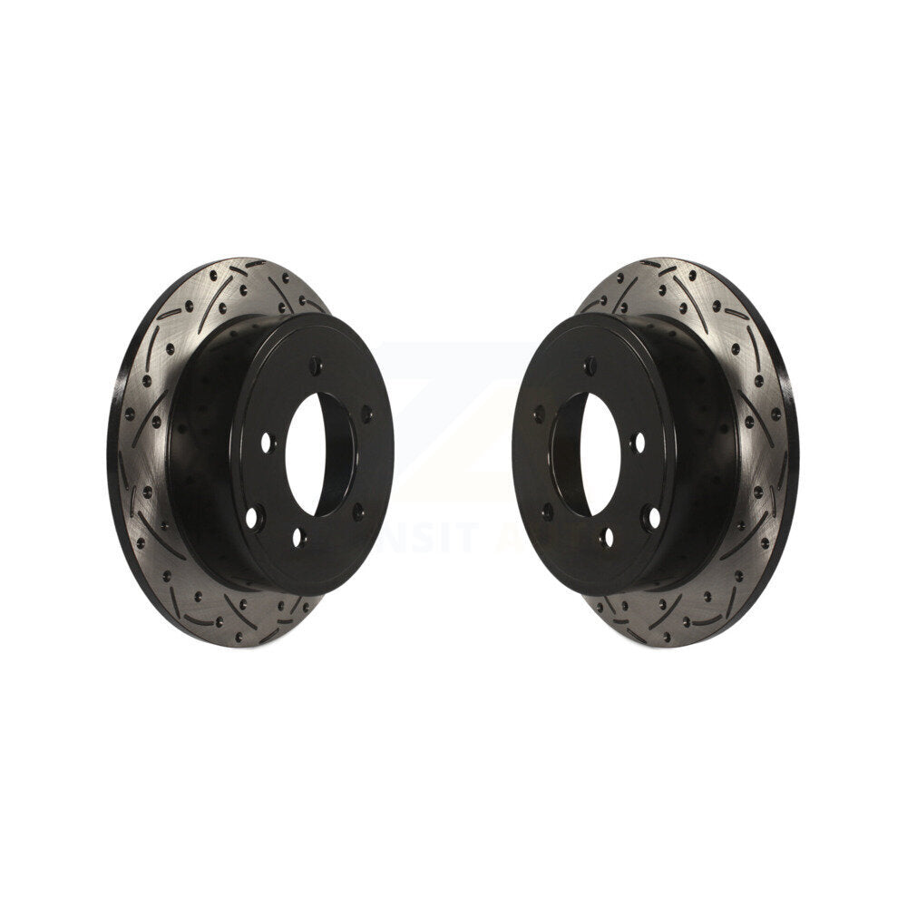 Drilled Slot Brake Rotors Rear Pair For Jeep Mitsubishi Lancer Patriot Dodge 200