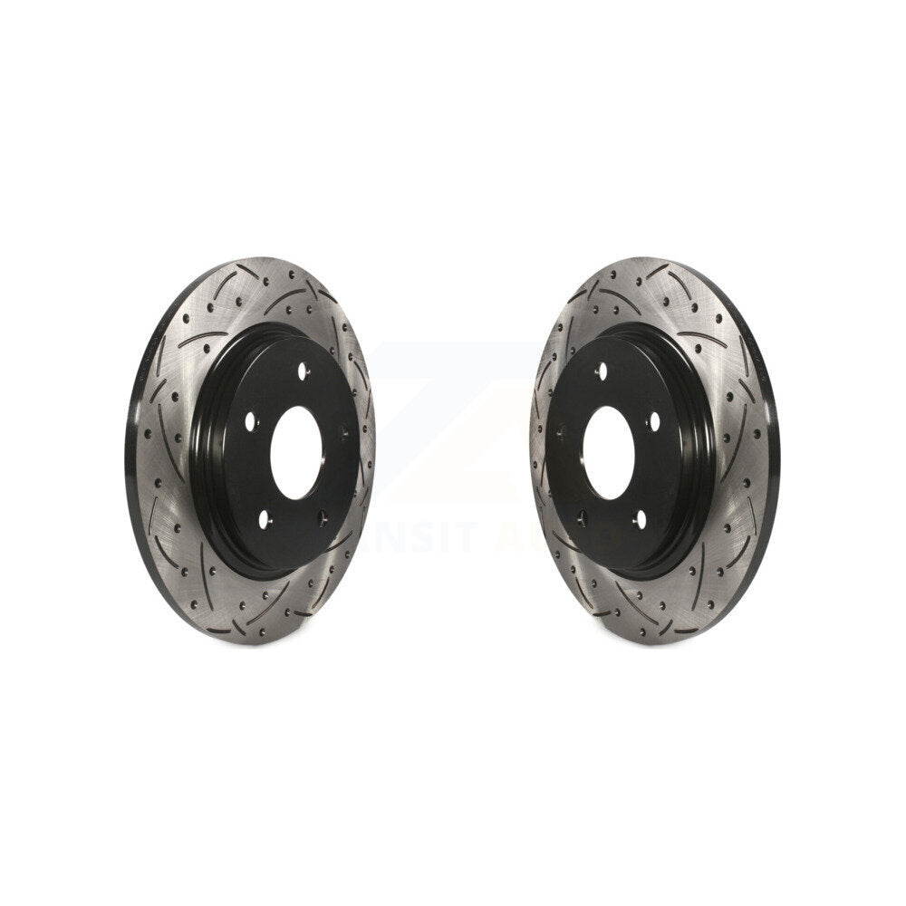 Drill Slot Brake Rotor Rear Pair For Dodge Grand Caravan Journey Chrysler Town &