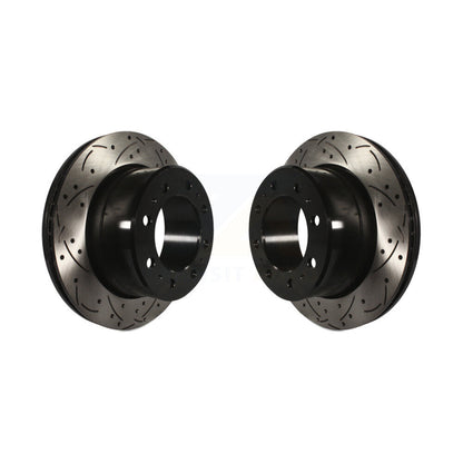 Coated Drilled Slotted Disc Brake Rotors Rear Pair For Ram 2500 3500 1500 Dodge