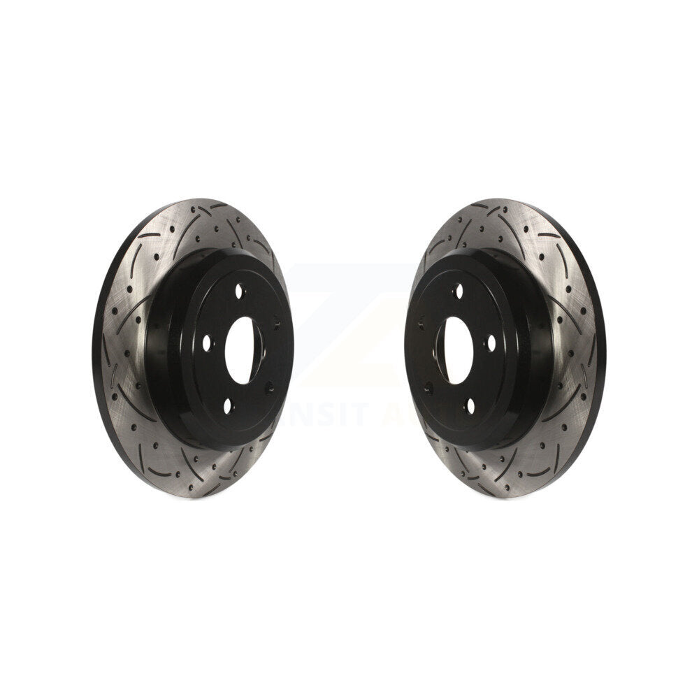 Coat Drill Slot Disc Brake Rotor Rear Pair For Jeep Grand Cherokee Dodge Durango