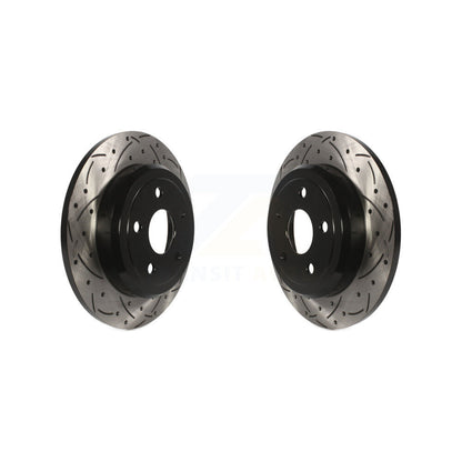 Coat Drill Slot Disc Brake Rotor Rear Pair For Jeep Grand Cherokee Dodge Durango