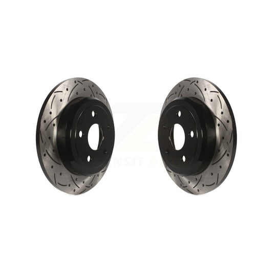 Coat Drill Slot Disc Brake Rotor Rear Pair For Jeep Grand Cherokee Dodge Durango
