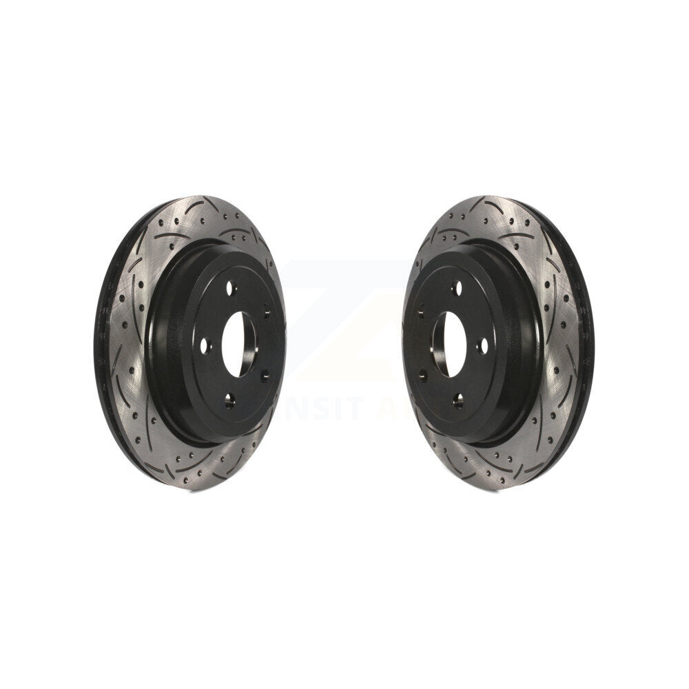 Drilled Slot Disc Brake Rotor Rear Pair For Jeep Grand Cherokee Dodge Durango WK
