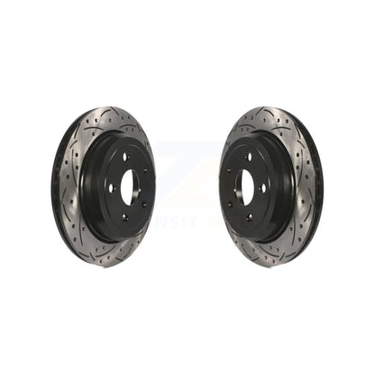Drilled Slot Disc Brake Rotor Rear Pair For Jeep Grand Cherokee Dodge Durango WK