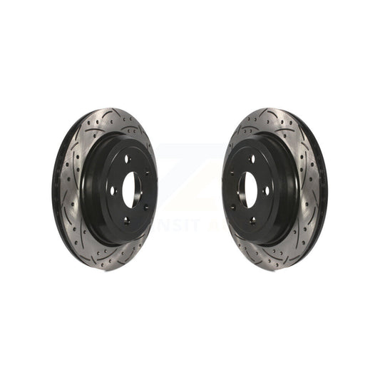 Drilled Slot Disc Brake Rotor Rear Pair For Jeep Grand Cherokee Dodge Durango WK
