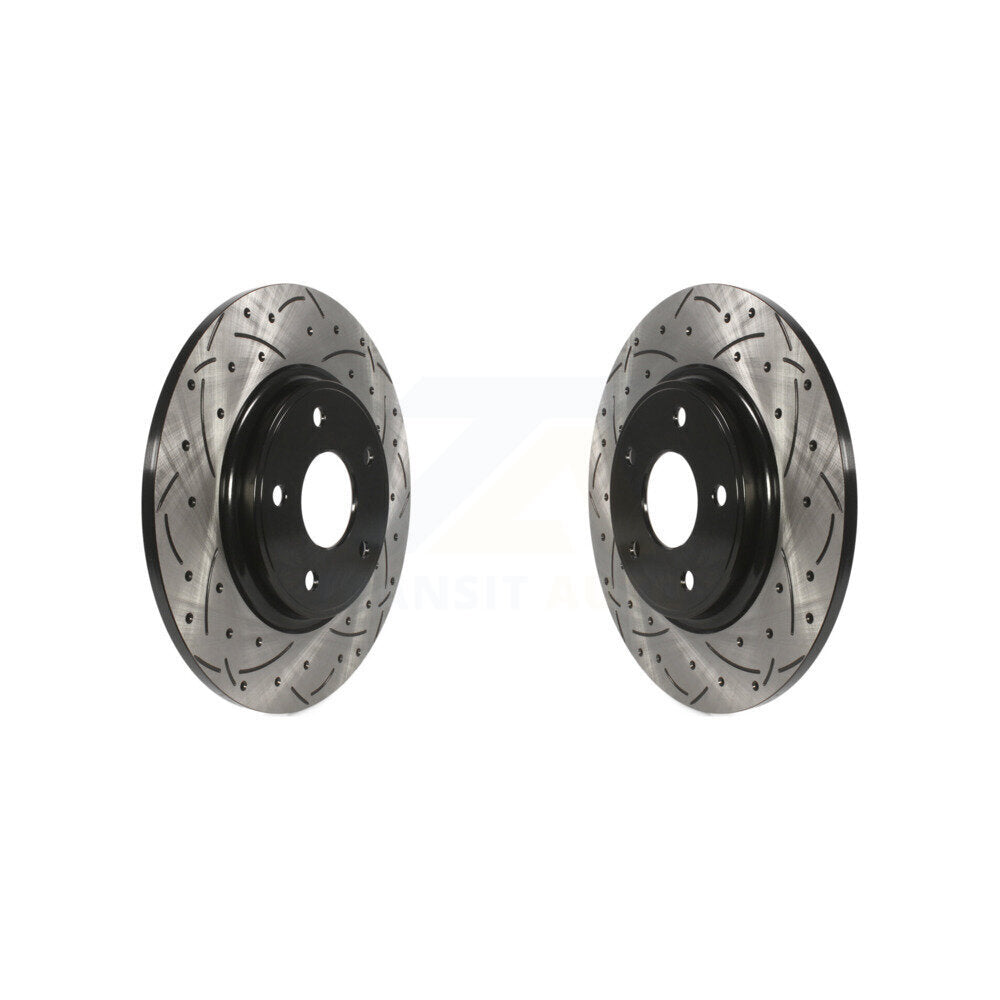 Drill Slot Brake Rotor Rear Pair For Dodge Grand Caravan Journey Chrysler Town &