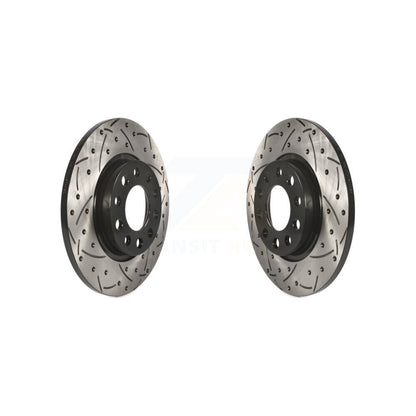 Coated Drilled Slotted Disc Brake Rotor Rear Pair For Jeep Cherokee Chrysler 200
