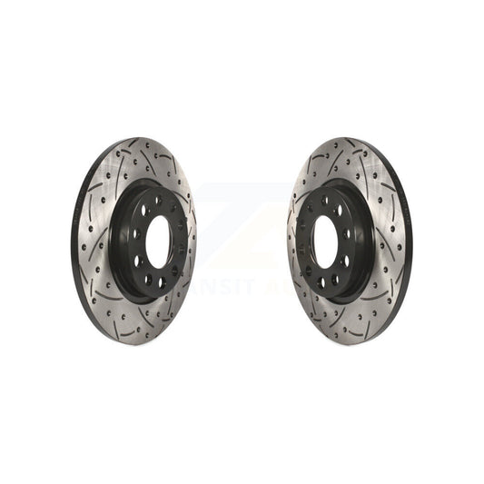 Coated Drilled Slotted Disc Brake Rotor Rear Pair For Jeep Cherokee Chrysler 200