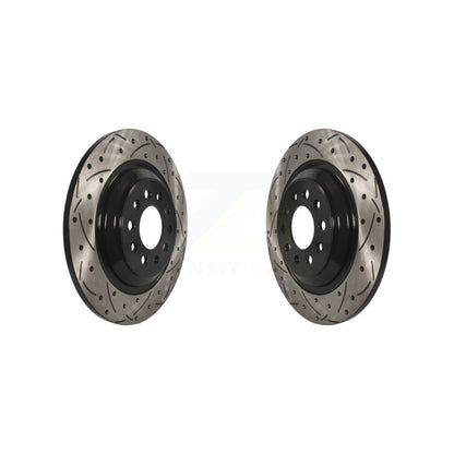 Coated Drilled Slotted Disc Brake Rotors Rear Pair For Jeep Cherokee