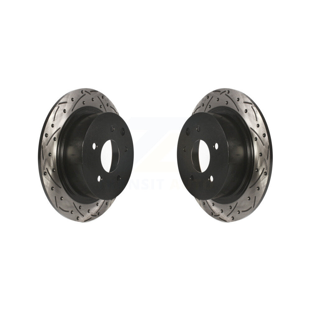 Coat Drill Slot Disc Brake Rotors Rear Pair For Nissan Sentra Altima Juke Maxima