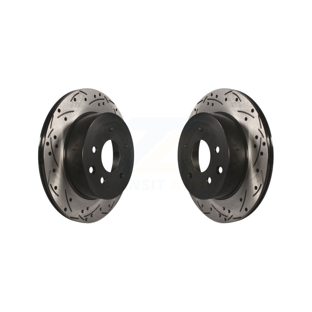 Drilled Slot Brake Rotors Rear Pair For Nissan Rogue Sport Qashqai LEAF Juke G35