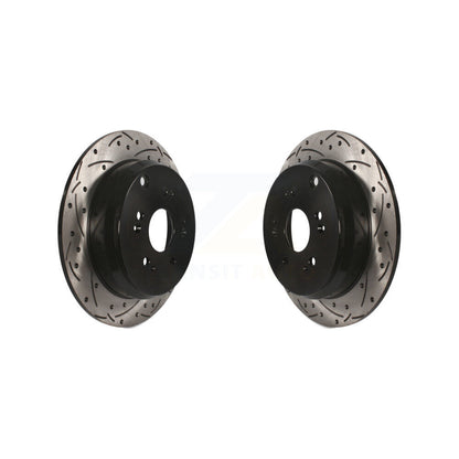 Coated Drilled Slotted Disc Brake Rotors Rear Pair For Honda CR-V Acura RDX