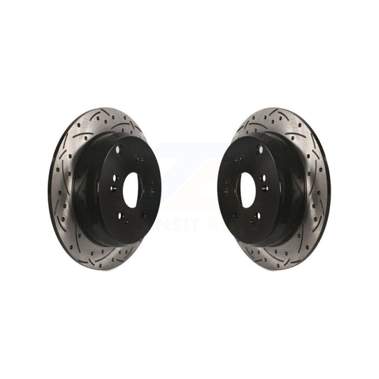 Coated Drilled Slotted Disc Brake Rotors Rear Pair For Honda CR-V Acura RDX