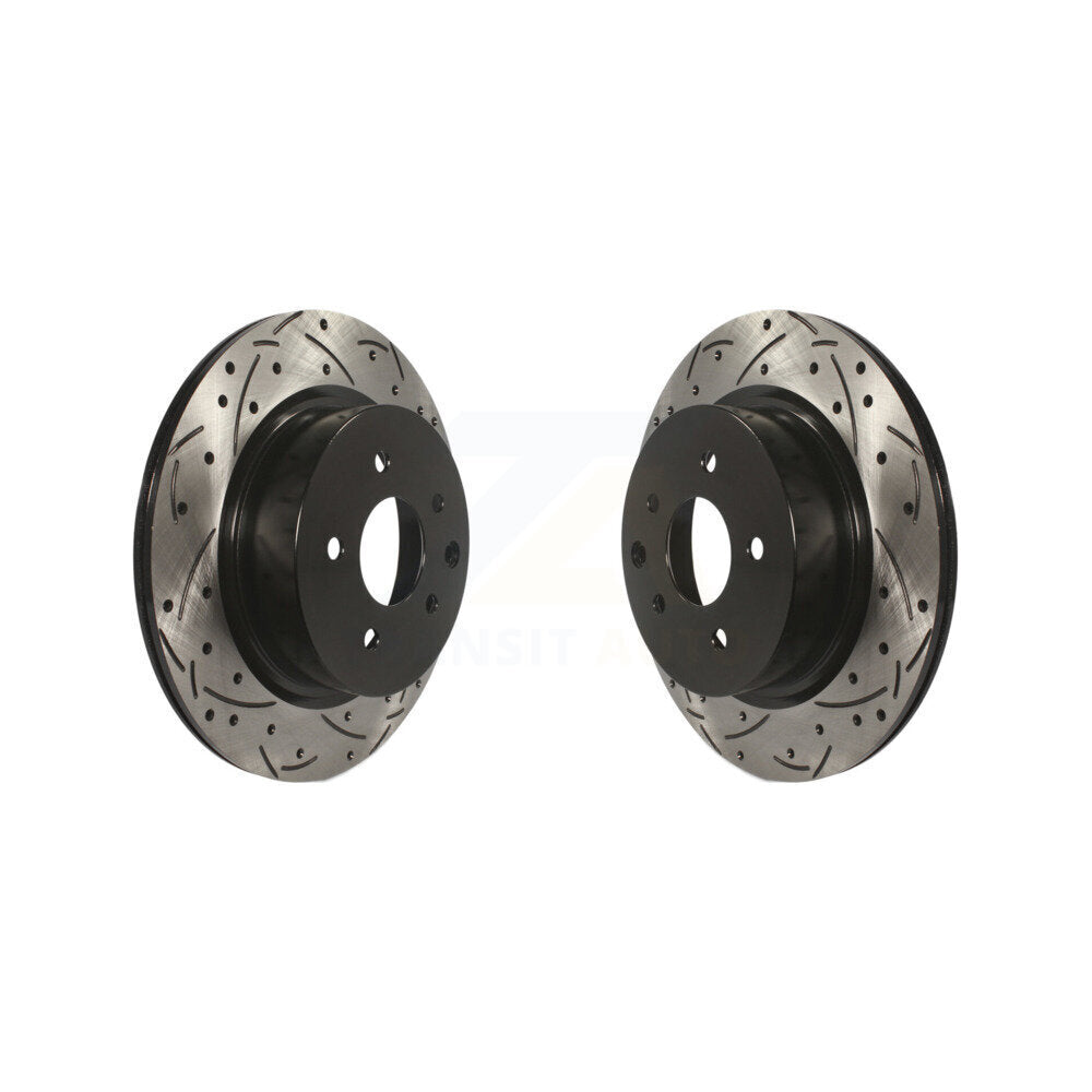 Drill Slot Brake Rotor Rear Pair For INFINITI Nissan Maxima G37 QX50 EX35 370Z Z