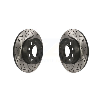 Drilled Slot Disc Brake Rotor Rear Pair For Volkswagen Jetta Rabbit Golf Audi A3