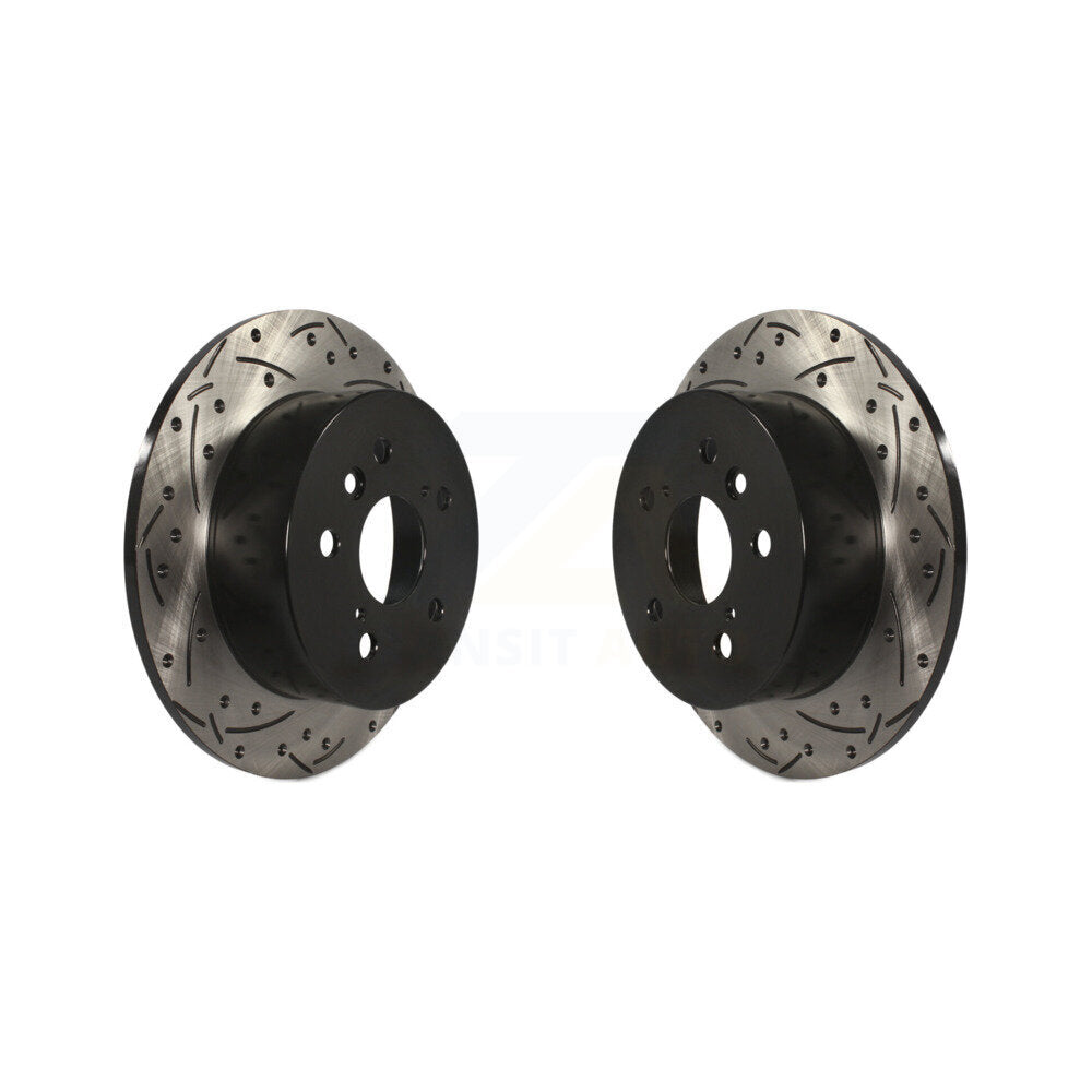 Coated Drill Slot Disc Brake Rotor Rear Pair For Toyota Camry Lexus ES350 Avalon