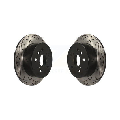 Coated Drill Slot Disc Brake Rotor Rear Pair For Toyota Camry Lexus ES350 Avalon