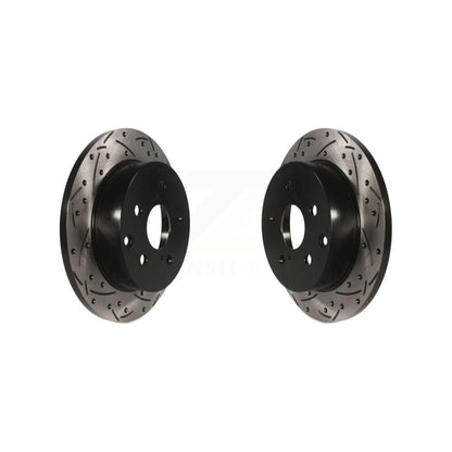 Coated Drilled Slotted Disc Brake Rotors Rear Pair For Toyota RAV4 Lexus HS250h